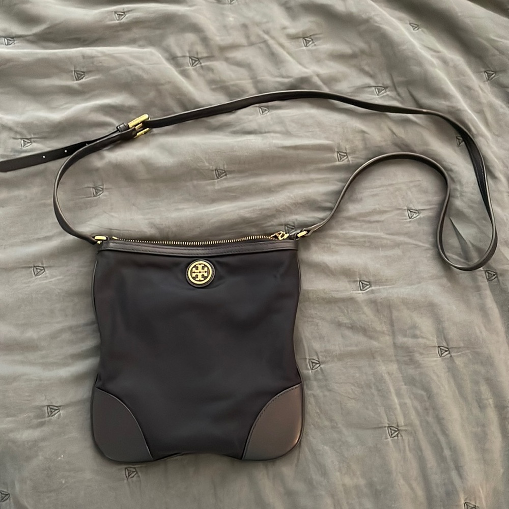 Tory Burch Navy Blue Nylon/Leather Crossbody